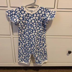 Flutter sleeve polka dot romper